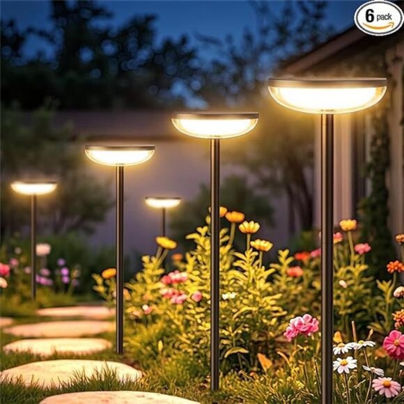 Solar Pathway Lights Outdoor, 6 Pack 27'' Tall Solar Garden Lights Outdoor - Picture 8 of 8